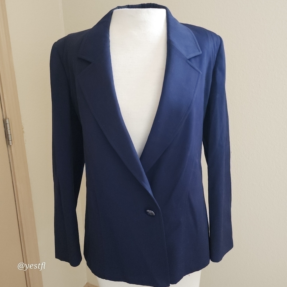 Salvatore Ferragamo blue single button closure blazer 4